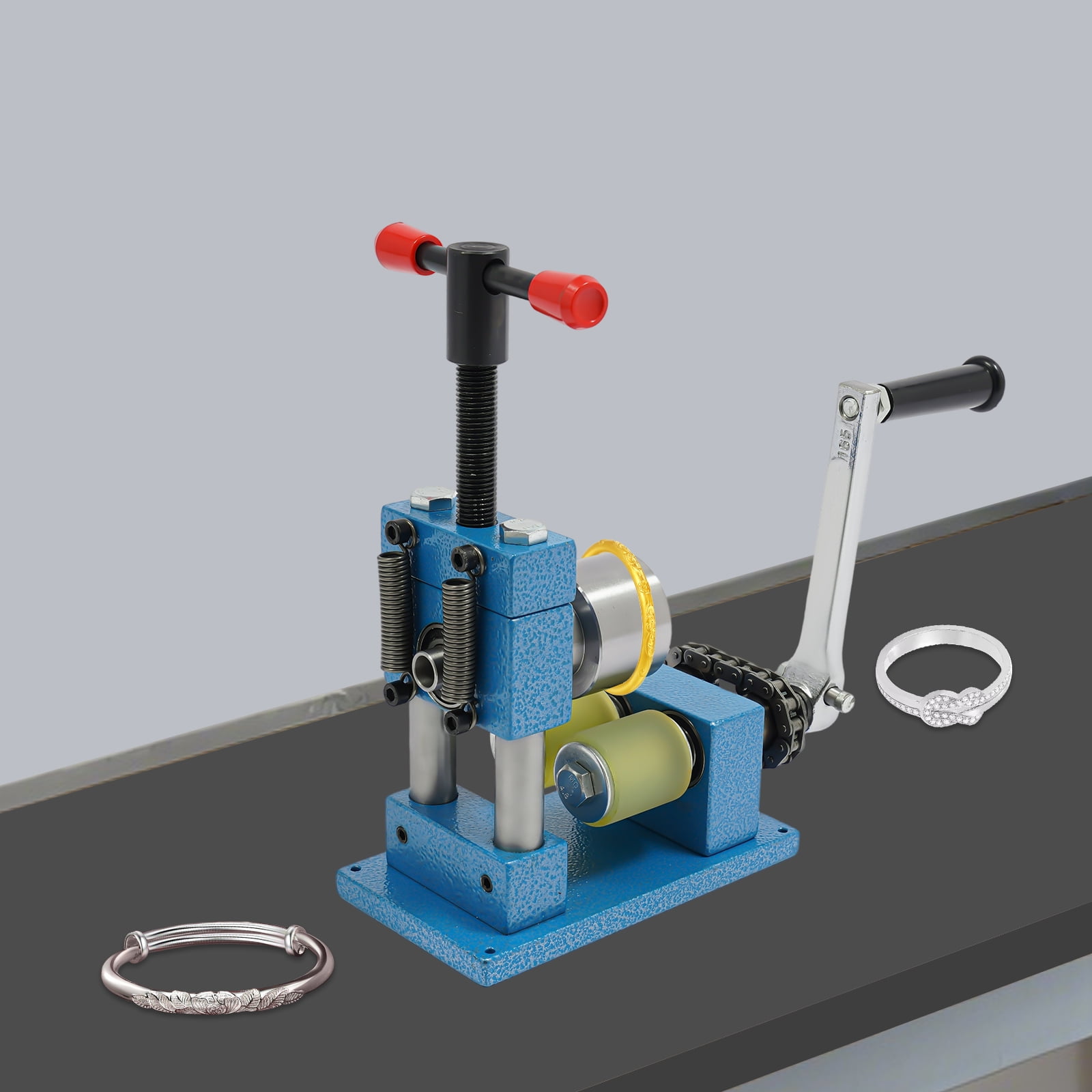 Bracelet Ring Bending Machine, Heavy Duty Bending Tool Set ,Multi-Functional Hand Crank Jewelry Ring Bracelet Press Earring Processing Bender Spoon Ring Making Kit for Earring Making