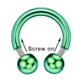 thumbnail image 3 of FANSING 16g 6mm Green Surgical Steel Horseshoe Septum Rings 16 Guage Internally Threaded Circular Barbell with Removable Ball Ends, 3 of 3