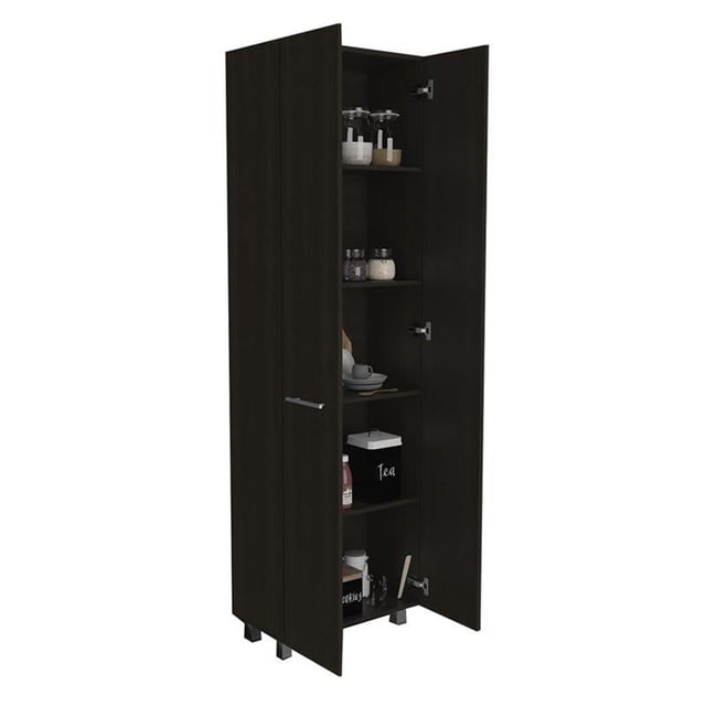 TUHOME Baleare Pantry Cabinet Engineered Wood Pantries in Black