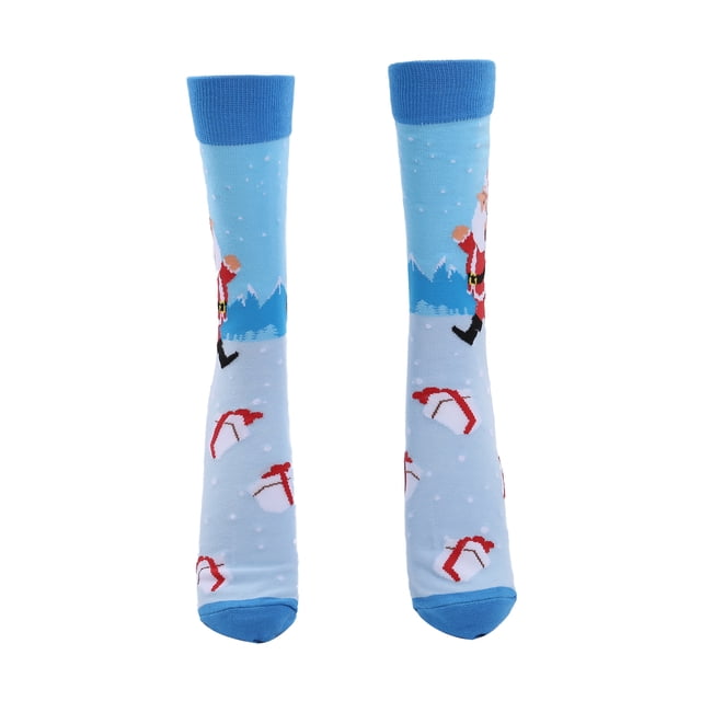 goowrom Christmas Adult Tube Socks with Cartoon Pattern, Vintage Style Soft Cotton Thick Accessory