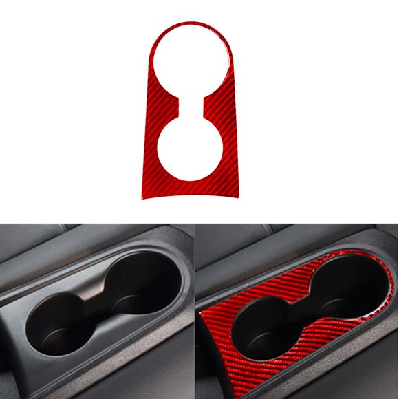 Red Carbon Fiber Rear Cup Hold F for Ram e Cover Trim for Hyundai for Veloster JS 2019-22