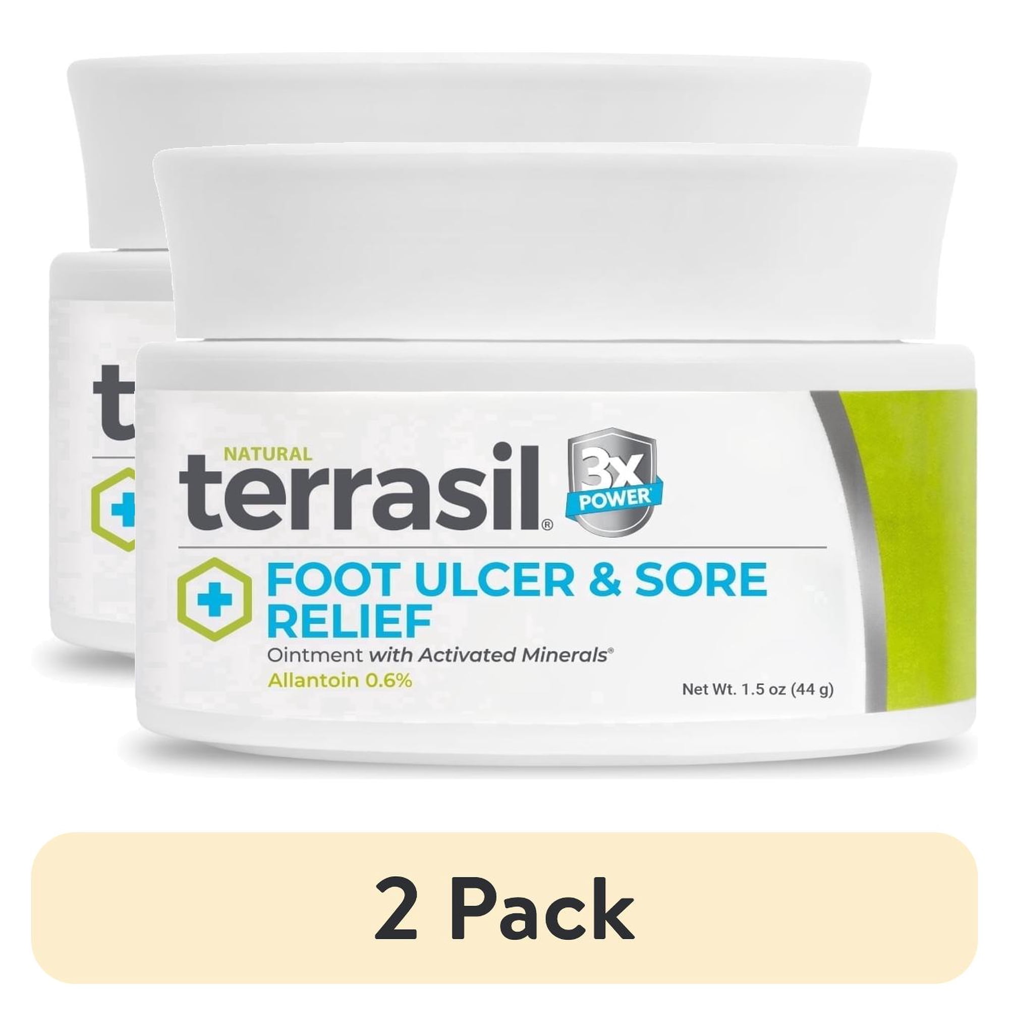 (2 pack) Diabetic Foot Ulcer Cream & Sore Relief with Natural Ingredients by Terrasil – 44gm Jar