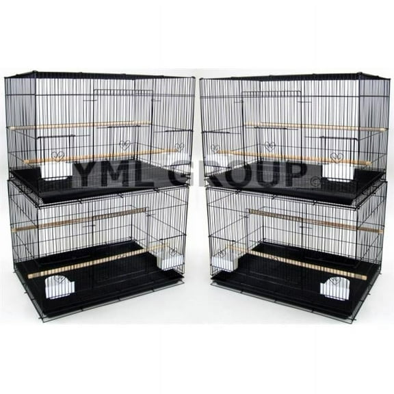 YML  Lot of 4, .5 in. bar spacing small breeding cages in Black.
