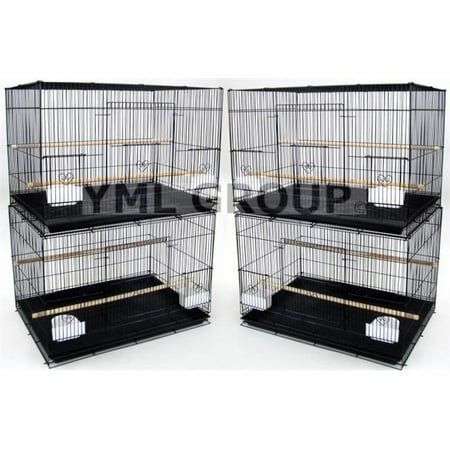 YML Lot of 4, .5 in. bar spacing small breeding cages in Black.