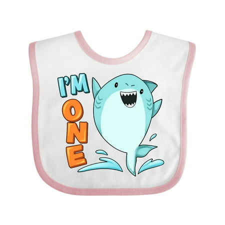 

Inktastic I m One- Shark First Birthday Boys or Girls Baby Bib