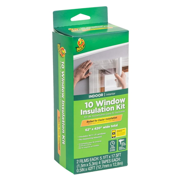 Duck Brand 10-Pack Clear Plastic Shrink Film Window Insulation Kit, 62 in. x 420 in. Duck Brand 10-Pack Clear Plastic Shrink Film Window Insulation Kit, 62 in. x 420 in.