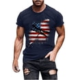 thumbnail image 2 of LSLJS 4 Juillet Shirts for Men Jour de l'Indépendance Impression Libellule Shirts Plage Manches Courtes Col Rond Haut, 2 of 5