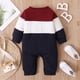 thumbnail image 5 of Gibobby pantalones deportivos de manga infantil de retazos, ropa para bebés, mono de Color para niñas, largo y mono para niñas(Azul marino， 6-9 Meses), 5 of 5