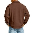 thumbnail image 4 of Resicozy Men's Waffle Button Down Shirts Fashion Casual Long Sleeve Jacket Lightweight Solid Color Shirt 2026 Coffee S, 4 of 6