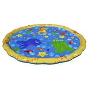 Banzai Sprinkle 'N Splash 54 Water Play Mat Lawn Water Slide, Multicolor, Ages 18 Months+