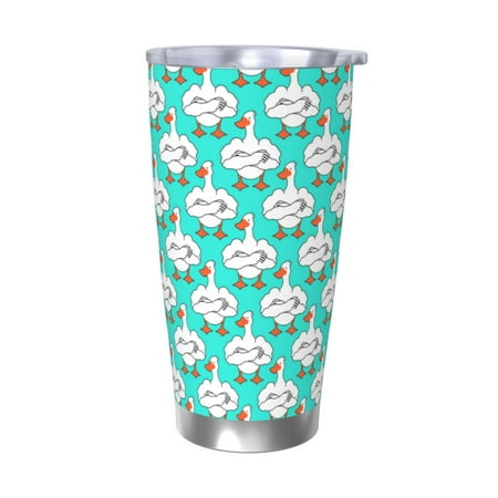 

Susaid Strong Goose Print 20oz Car Cup Insulated Coffee Cup Fully Spill Proof Travel Coffee Mug Stainless Steel Tumbler for Work Home Outdoor Car-Without Straw
