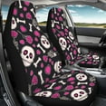thumbnail image 3 of ZIATUBLE Skull Print Car Seat Cover Protector Love Rose Front Auto Seat Cover for Most Cars SUV Sedan Pack of 2 Washable Interior Vehicle Seat Protectors Car Decor Accessories, 3 of 7