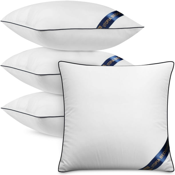 Juego de ropa de cama Utopia, 4 unidades, 35 x 35 cm, color blanco