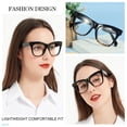 thumbnail image 2 of MARE AZZURO Oversized Reading Glasses Women Big Square Readers 100 150 200 250 300 350 (Black-brown, 2.50), 2 of 7