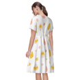 thumbnail image 2 of Bixox Robe d'Été à Manches Courtes pour Femmes Robe Ample Longueur Genou avec Poches-Dunny Chicken, 2 of 7