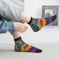 thumbnail image 5 of Goofa Psychedelic Sunflowers Pattern Non Slip Socks with Grips for Elderly, Crew Socks Yoga Hospital Socks Cushioned Sole Gripper Socks for Men Women, 5 of 5