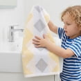thumbnail image 6 of Unique Bargains Geometric Rhombus Cotton Soft Color Block Hand Towel Orange 2pcs 28" x 13", 6 of 8
