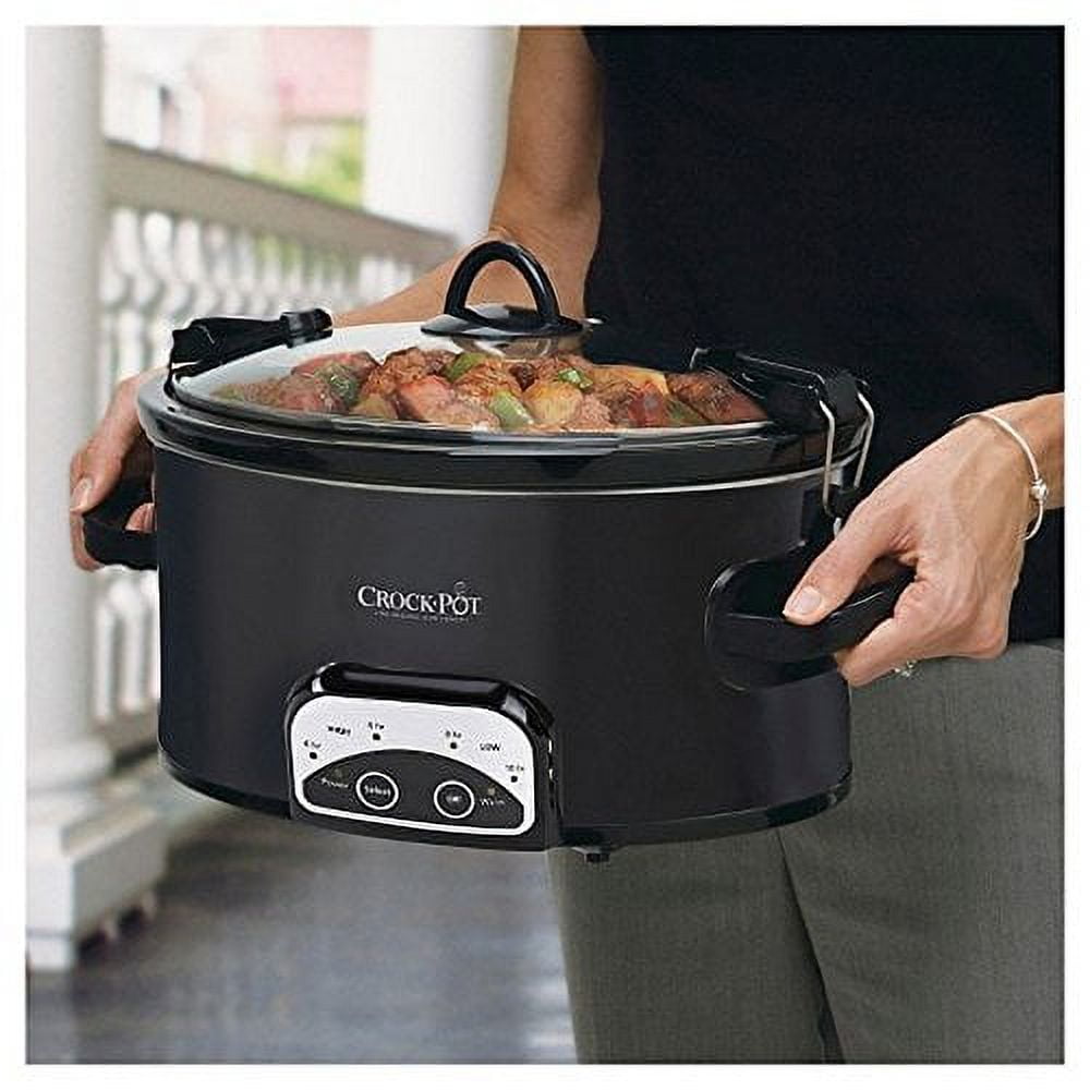 NOZAYA 6-Quart Nonstick Electric Slow Cooker - Programmable Ceramic Slow Cookers with Digital Timer, Removable Lid and Pot, Dishwash