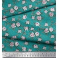 thumbnail image 2 of Soimoi Cotton Voile Fabric Leaves & Rose Floral Print Fabric by Yard 42 Inch Wide, 2 of 3