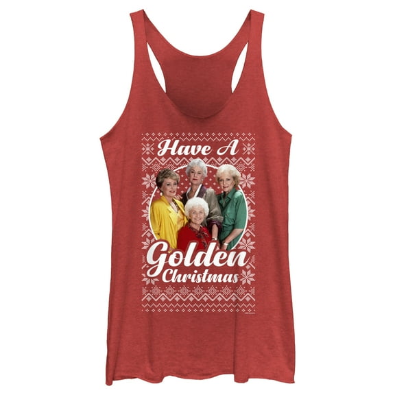 Women's The Golden Girls Ugly Christmas Portrait  Racerback Tank Top