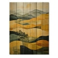 thumbnail image 3 of Designart "Yellow And Green Pastoral Bold horizon I" Countryside Print on Natural Pine Wood, 3 of 5