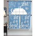 thumbnail image 3 of Blue Christmas Kitchen Curtains Swag Valance and Tier Curtains Set 36 Inch Length, Xmas Snowflake Winter Modern Art Rod Pocket Drape Panels Pair Swag Curtains for Bathroom/Cafe/Window, 3 of 6