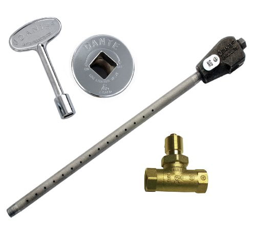 Dante Products Combo Pack with Straight 1/2-Inch Quarter-Turn Ball Valve with Chrome Floor Plate and 3-inch Key