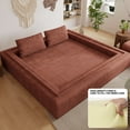 thumbnail image 5 of Modern Sofas Sofa Bed with Rectangle Pillow and Cushions, Convertible Chair, Floor Couch and Sleeping Mattress, Folding Memory Foam Sleeper Lounge Couch for Bedroom, Orange,Rustic Sofas, 5 of 13