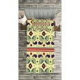 thumbnail image 3 of Ambesonne Tribal Quilted Bedspread Set 2 Pcs, Peacock Pattern, Twin Size, Cream and Purple, 3 of 3