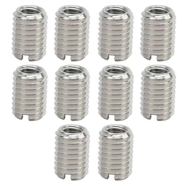 10 Pcs Inserts de Réparation en Fil d'Acier Inoxydable 303 - M6x1.0 Femelle à M10x1.5 Mâle Écrous de Réduction, Longueur 14mm avec Fente, Attaches Durables pour Entretien Aviation, Automobile, Électronique & Machines