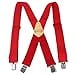 thumbnail image 3 of MELOTOUGH Bretelles pour Hommes 2 Pouces Larges Réglables et Élastiques Forme X avec Clips Très Forts - Usage Intensif (Rouge), 3 of 4