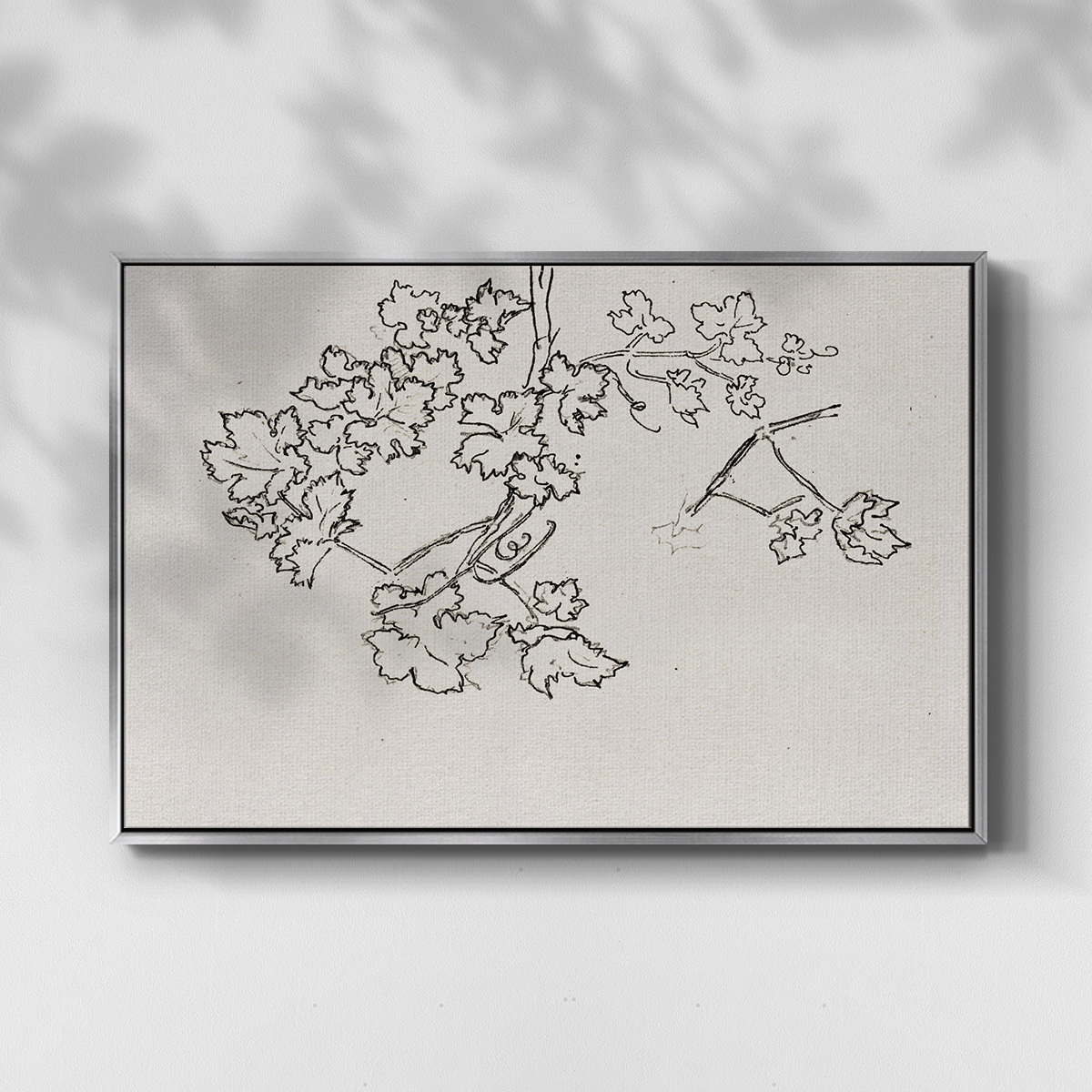 Vintage Sketch-XIII By Wexford Home Framed in Silver Wood Gallery Wrapped Canvas 27 in. x 41 in.