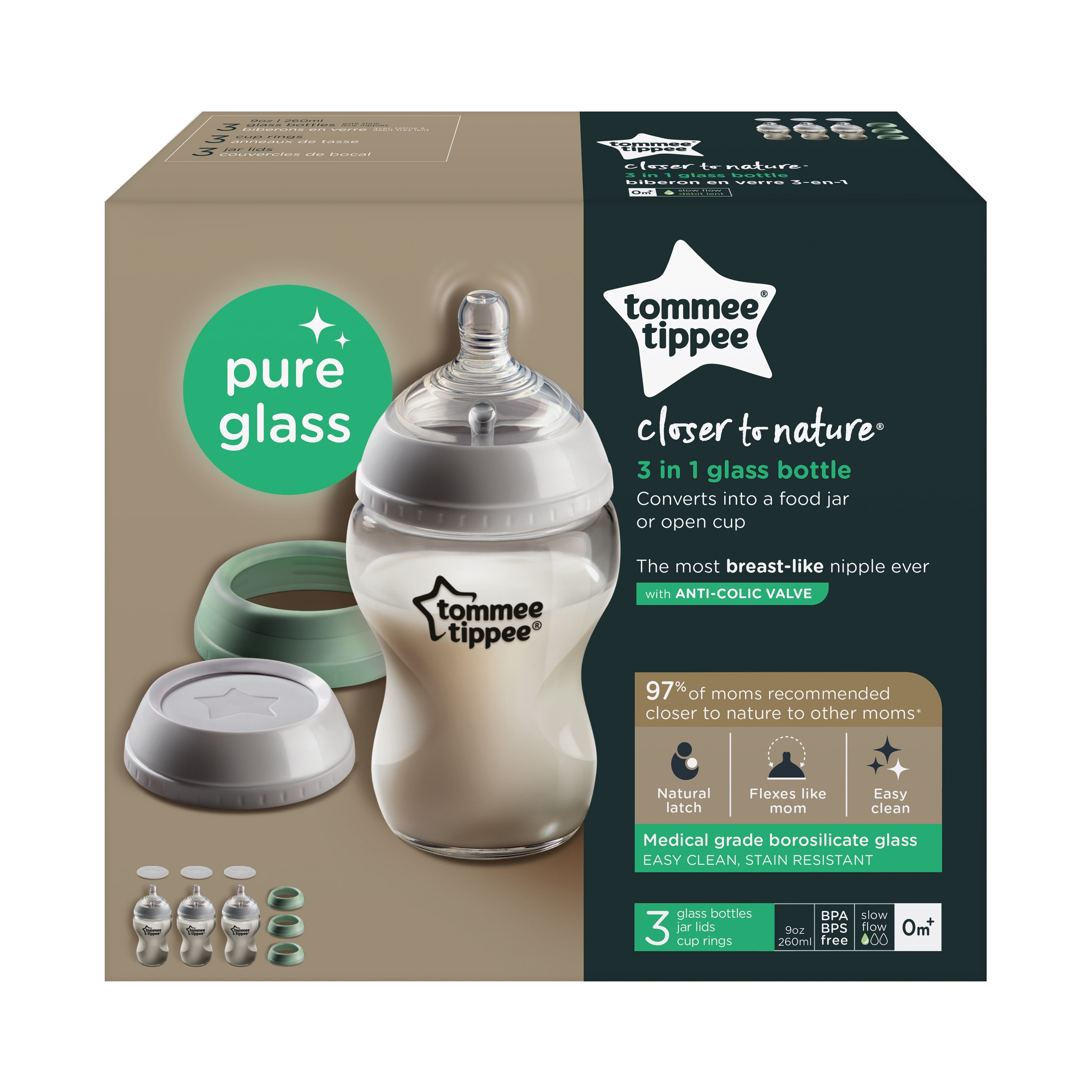 Biberon en verre - Closer to Nature - tommee tippee