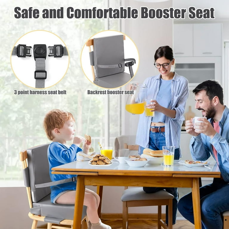 Toddler Booster Seat for Dining Table, Cartoon Booster Seat for Dining  Table with Backrest and Adjustable Seat Belts Non-Slip Portable Booster  Seat