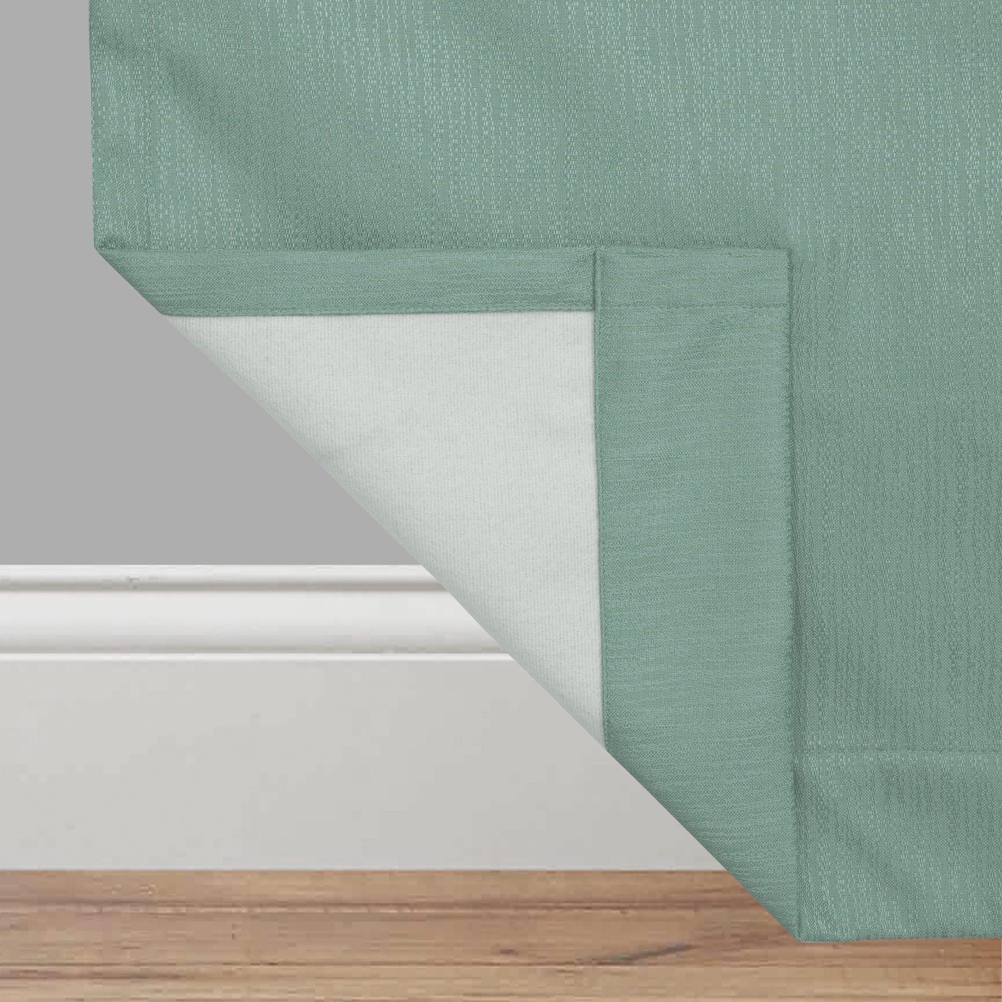 Eclipse Draft Stopper Room Darkening Fleece Lined Rod Pocket, Single Curtain Panel, Aquafir Blue, 42" W x 84" L