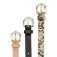 thumbnail image 3 of Madden NYC Women's 3 for 1 Belt Set, Black/Tan/Snake Print, 3 of 4