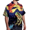 thumbnail image 2 of Starry Sky Frog Men's Button Down Spread Collar Casual Printed Short Sleeve Summer Beach Unisex Shirts, 2 of 6
