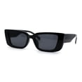 thumbnail image 3 of Womens Retro Mod Square Cat Eye Thick Plastic Sunglasses All Black, 3 of 4