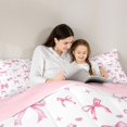 thumbnail image 4 of Homewish Girl Lovely Bowknot 7-Piece Bedding Comforter Set,Cartoon Loves Stars King Bedding Sets,Princess Pink Bowtie Bed Sheets For Kids,Ultra Soft Home Decor Reversible, 4 of 8