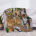 thumbnail image 3 of Zufioo Mallard Ducks Print Horizontal Flannel Blanket, Anti-wrinkle, Anti-shrinkage, Anti-allergic Plush Blanket, Household Items Suitable for Bedroom-40"x30", 3 of 6