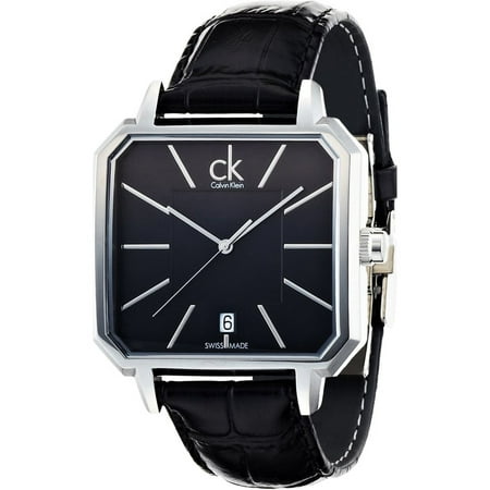 Calvin Klein Black Blazer - Calvin Klein Men's Black Crocodile Leather Swiss Quartz Watch