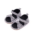 thumbnail image 1 of Puntoco Nuevos Zapatos De Verano Para Bebés, Zapatos De Tela De Suela Blanda Con Lazo A Cuadros Antideslizantes, Transpirables Y Antisudor, Negro 13, 1 of 8