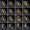 thumbnail image 6 of GKNET Stainless Steel Heart 26 A-Z Initial Letters Open Ring Adjustable Women Party-Gold Z, 6 of 9