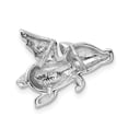 thumbnail image 3 of Sterling Silver Rhodium-plated Polished w/CZ Flying Pig Chain Slide QC9311, 3 of 3