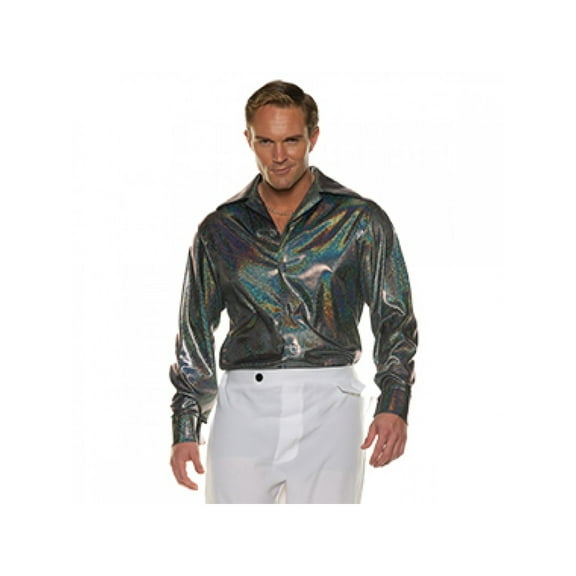 Men's 70s Multi-color Black Disco Costume Shirt 2X-Large 48-50