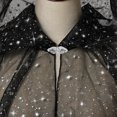 thumbnail image 6 of Yvsxxv 1Pc Black Starry Glitter Hooded Cloak Shiny Formal Outerwear for Women Men, 6 of 7
