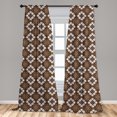 thumbnail image 5 of Ambesonne Chocolate Curtains, Batik Floral Pattern, Pair of 28"x95", Dark Brown White Brown, 5 of 5
