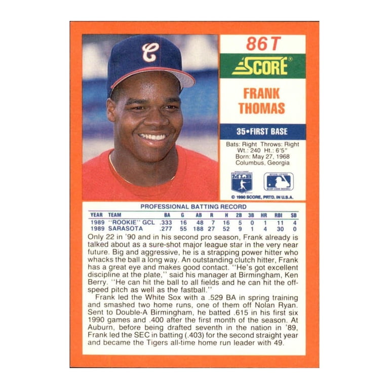 MLB 1990 Score Rookie and Traded Baseball Sealed Set with Frank