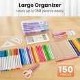 thumbnail image 2 of Plastic Pencil Case Box 6 Pack, Colored Large Craft Storage Bulk, Plastic Containers with Snap-tight Lids, Hobby Art School Supply 0rganizer, Marker Bead Pen Bins Organizer,Stackable, 2 of 7