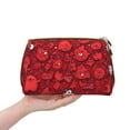 thumbnail image 4 of Picia Playful Red Cartoon Faces Print Leather Makeup Bag Make Up Bag Travel Toiletry Bag for Her Girlfriend Teacher Teen Girl Gifts, 4 of 8